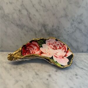 Handmade Floral Decoupage Decorative Shell